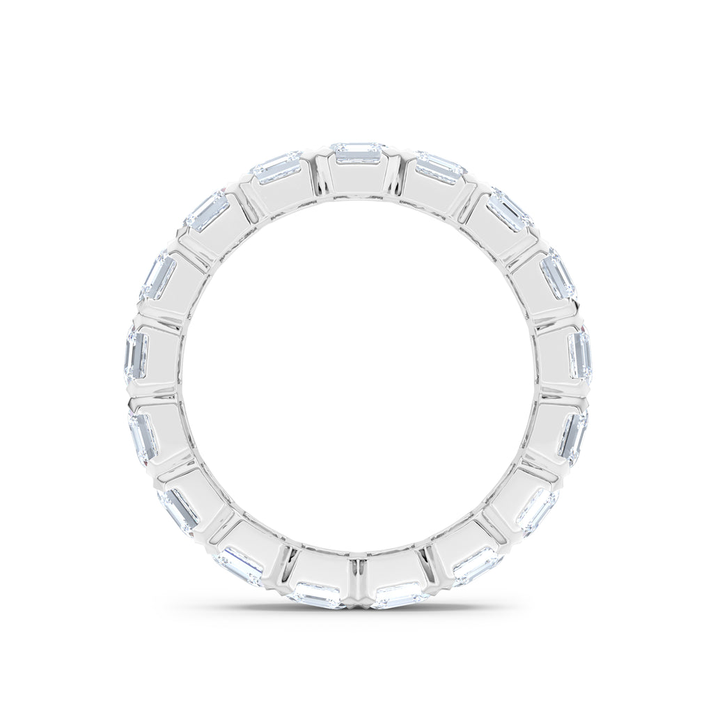 Sempre Bezel Asscher Cut 3.00ct Lab Diamond Eternity Ring in 18K White Gold