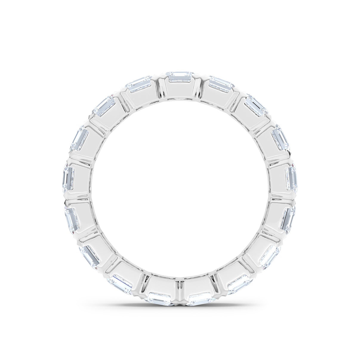 Sempre Bezel Asscher Cut 3.00ct Lab Diamond Eternity Ring in 18K White Gold