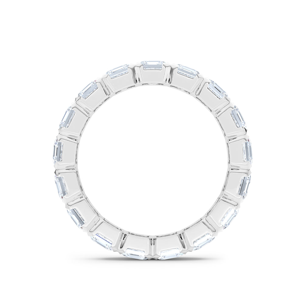 Sempre Bezel Asscher Cut 3.00ct Lab Diamond Eternity Ring in Platinum
