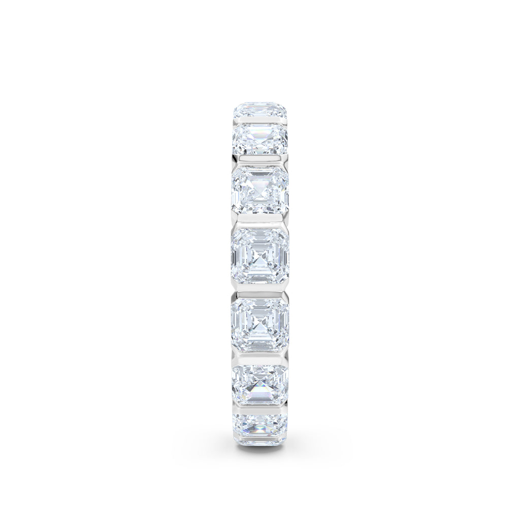Sempre Bezel Asscher Cut 3.00ct Lab Diamond Eternity Ring in 18K White Gold