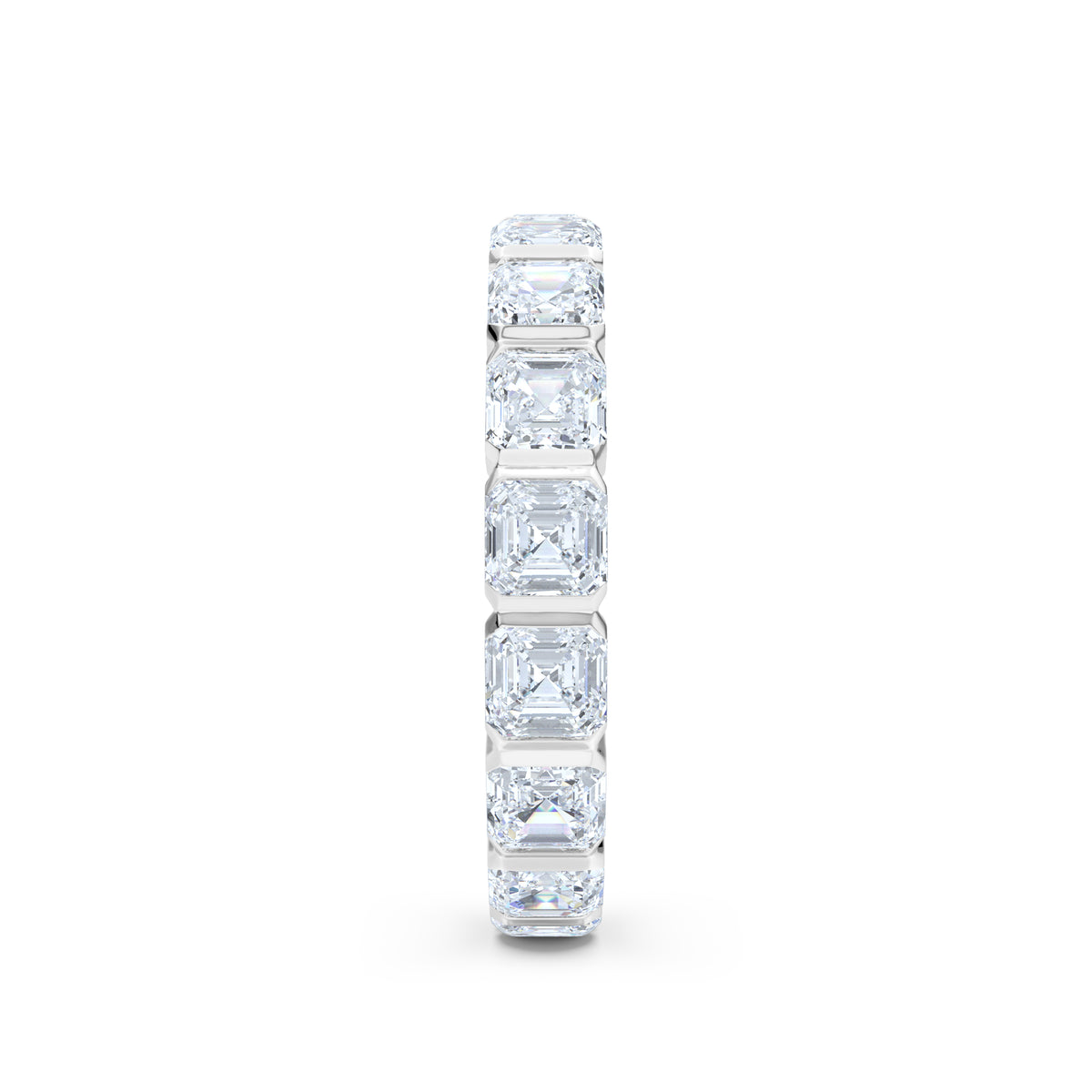 Sempre Bezel Asscher Cut 3.00ct Lab Diamond Eternity Ring in 18K White Gold