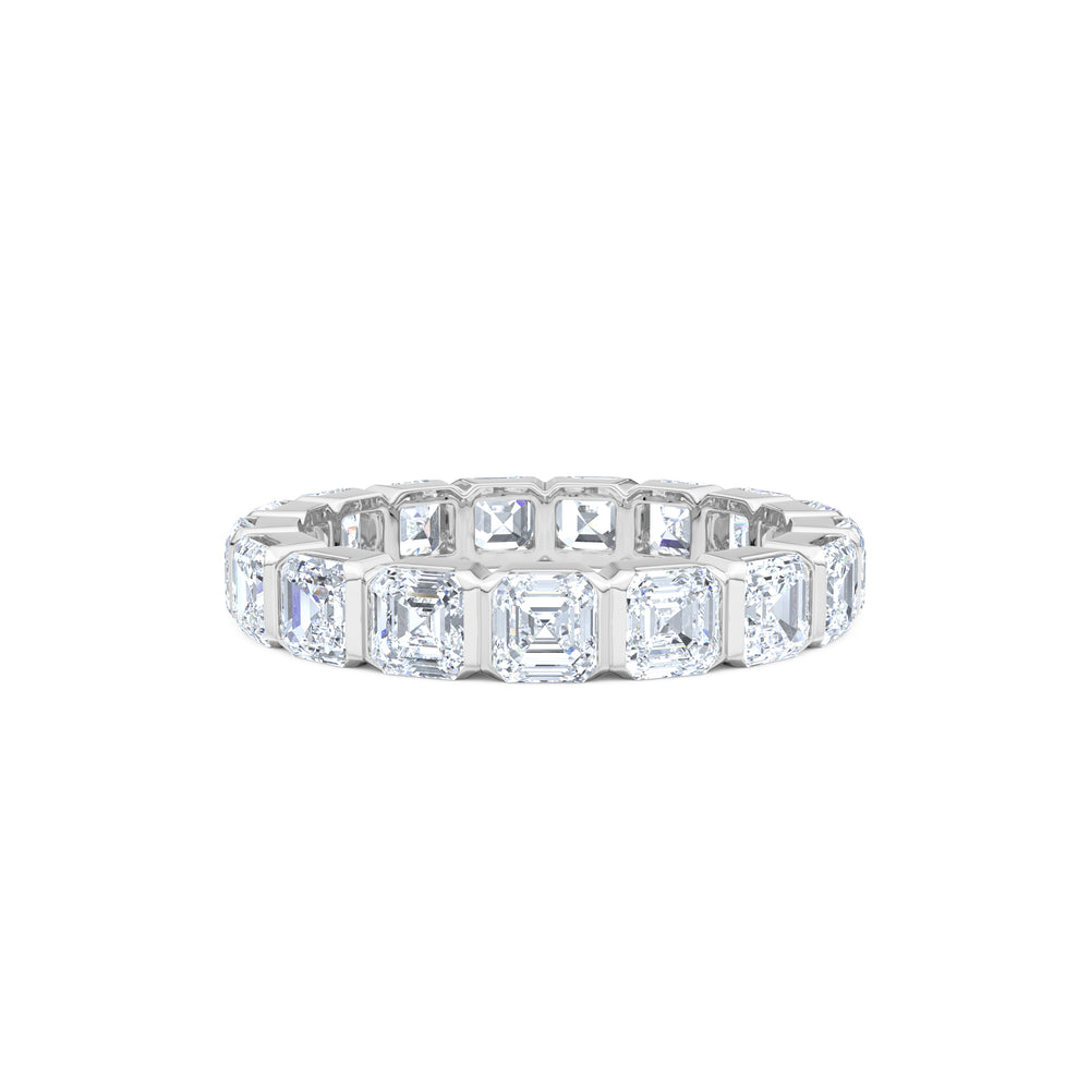 Sempre Bezel Asscher Cut 3.00ct Lab Diamond Eternity Ring in Platinum
