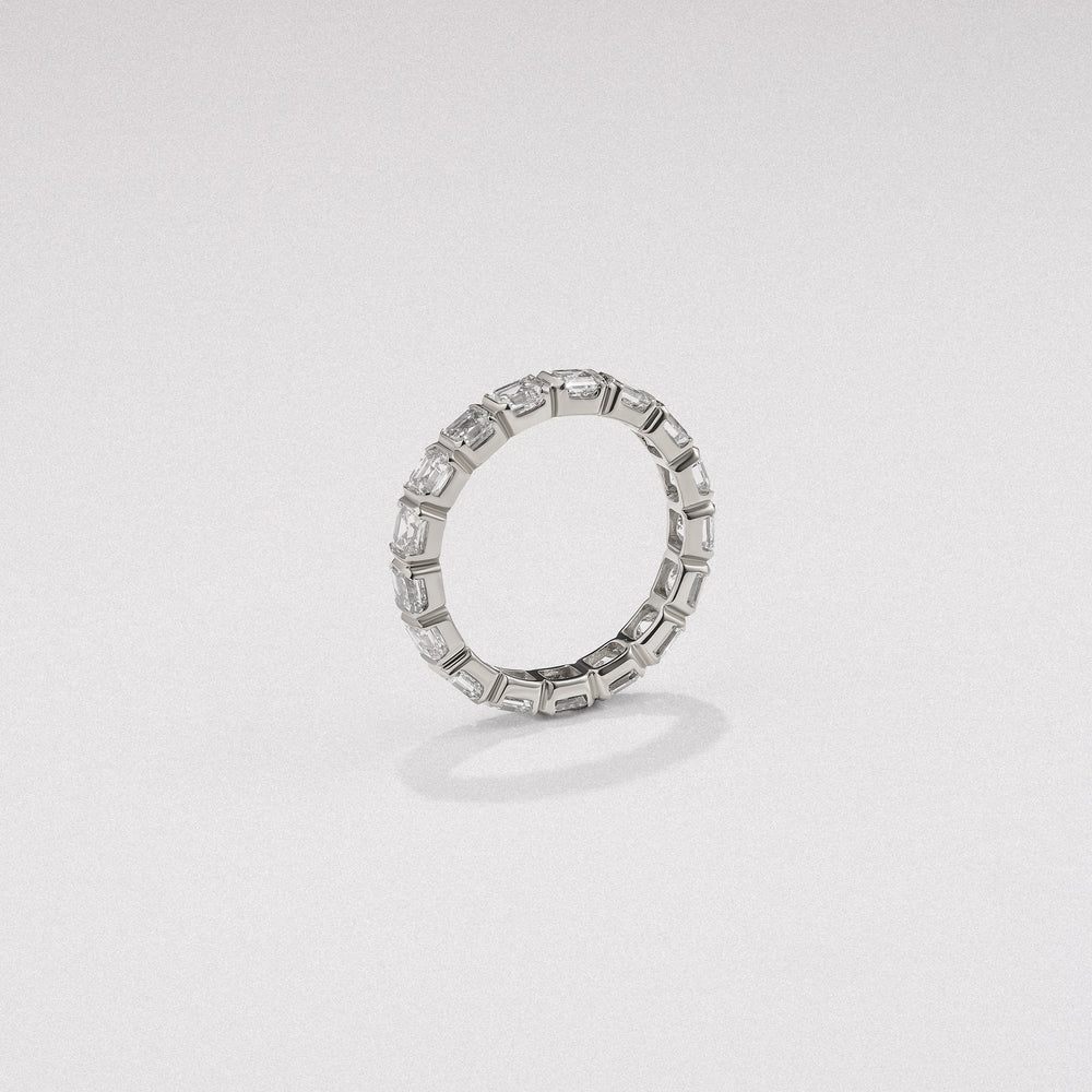 Sempre Bezel Asscher Cut 3.00ct Lab Diamond Eternity Ring in 18K White Gold