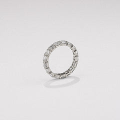 Sempre Bezel Asscher Cut 3.00ct Lab Diamond Eternity Ring in 18K White Gold