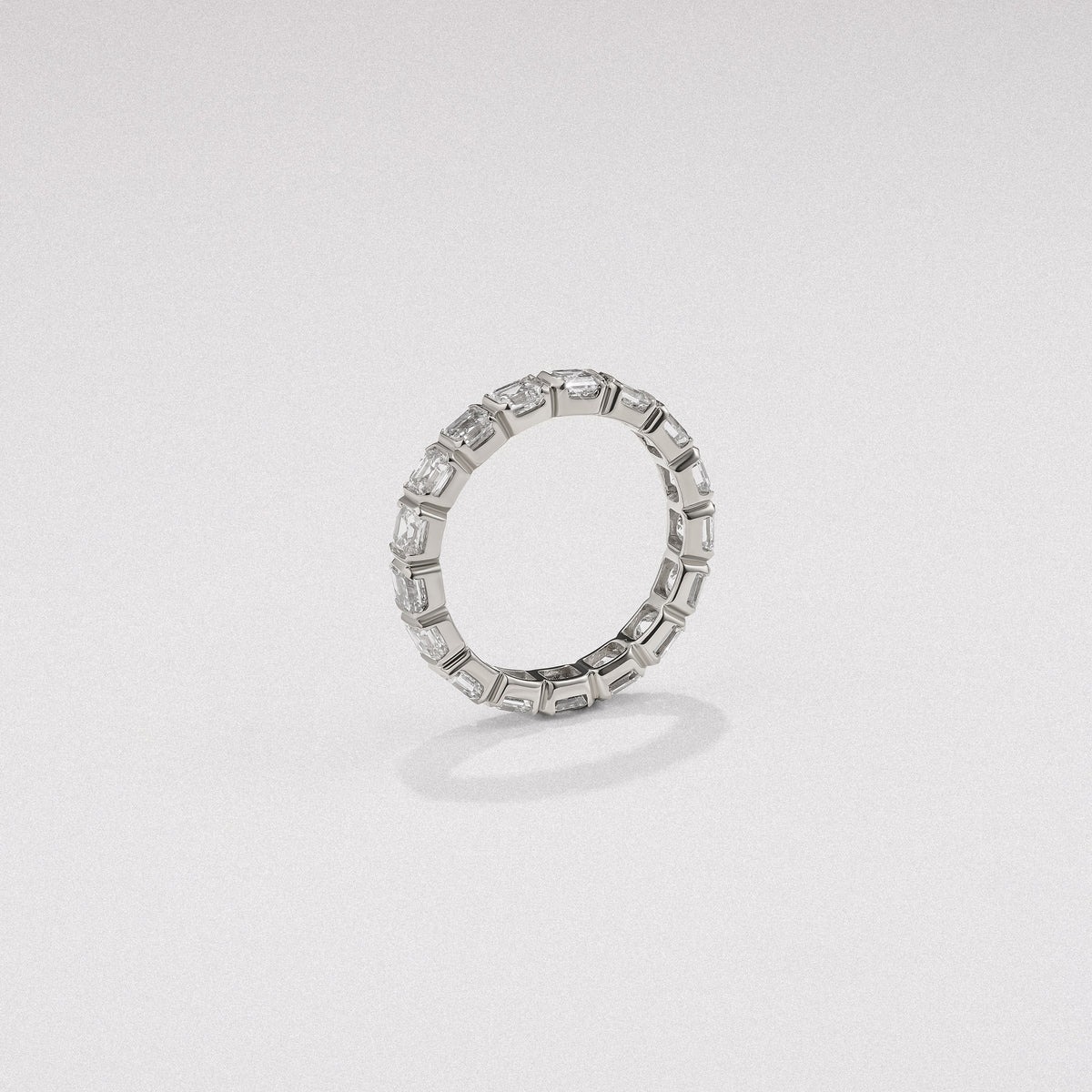 Sempre Bezel Asscher Cut 3.00ct Lab Diamond Eternity Ring in 18K White Gold