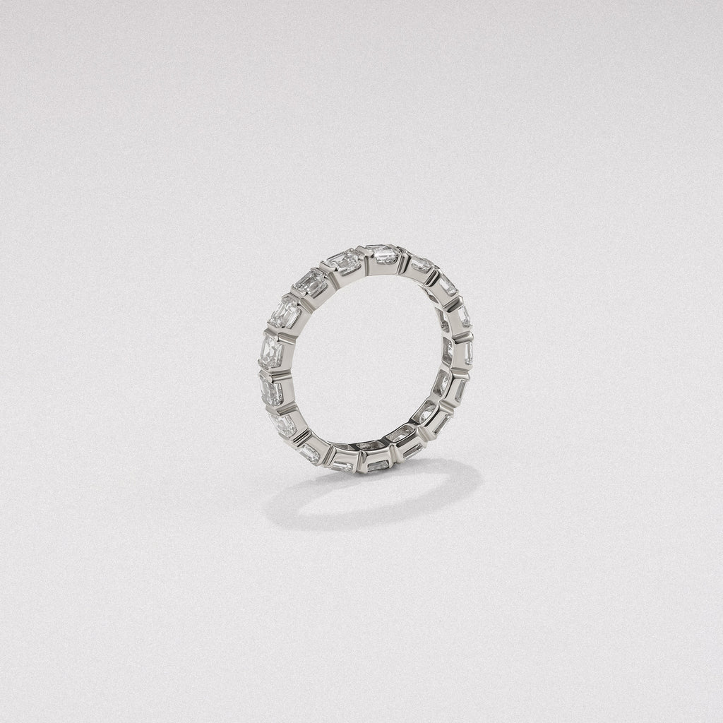 Sempre Bezel Asscher Cut 3.00ct Lab Diamond Eternity Ring in Platinum