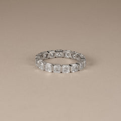 Sempre Bezel Asscher Cut 3.00ct Lab Diamond Eternity Ring in Platinum