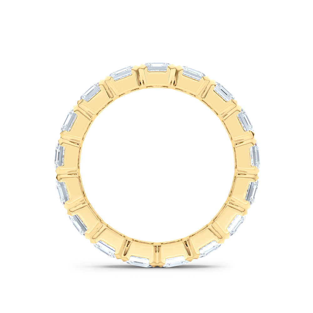 Sempre Bezel Asscher Cut 3.00ct Lab Diamond Eternity Ring in 18K Yellow Gold