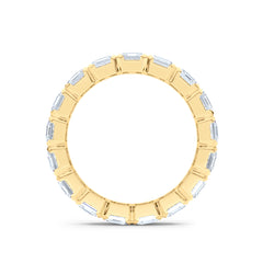 Sempre Bezel Asscher Cut 3.00ct Lab Diamond Eternity Ring in 18K Yellow Gold