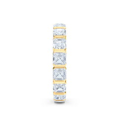 Sempre Bezel Asscher Cut 3.00ct Lab Diamond Eternity Ring in 18K Yellow Gold