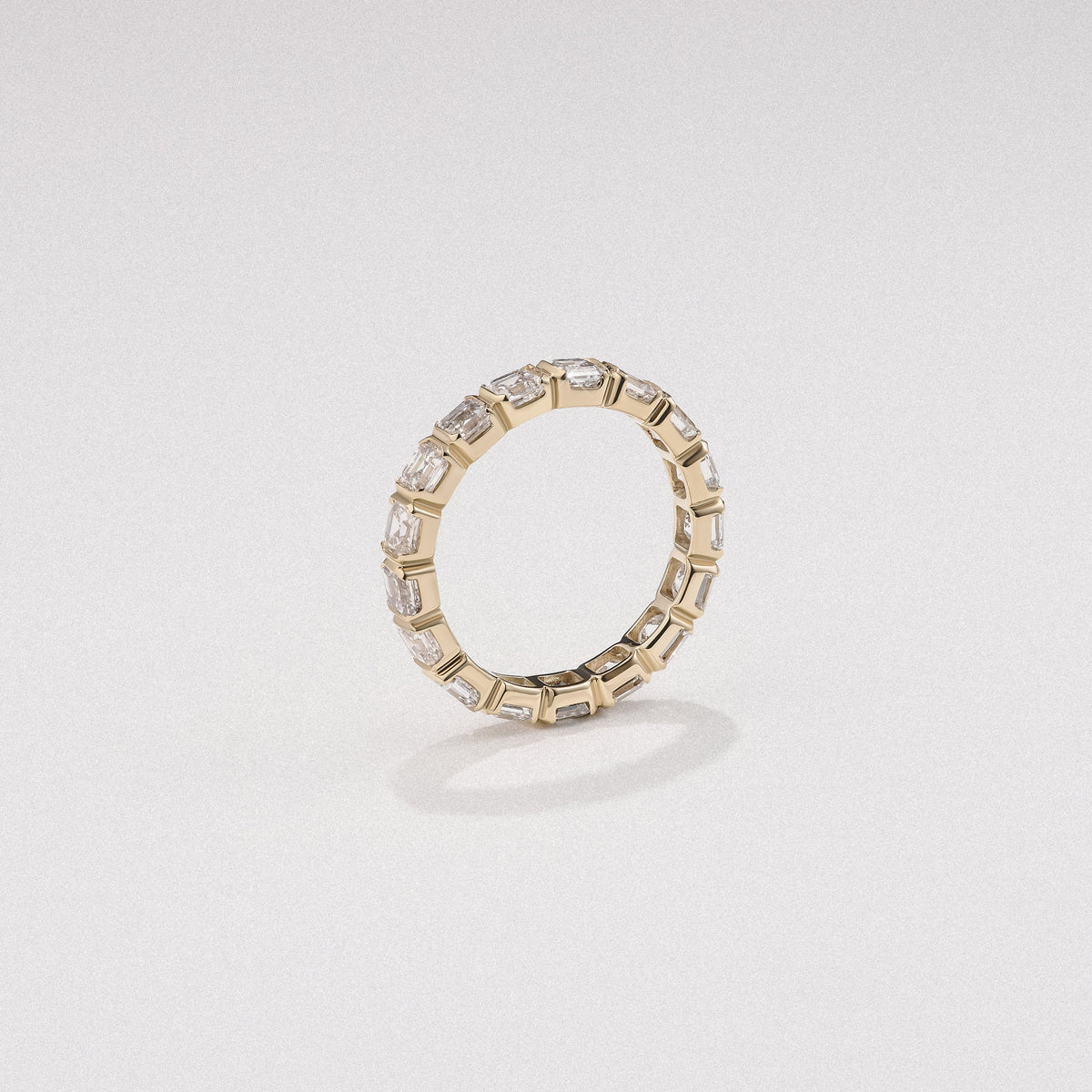Sempre Bezel Asscher Cut 3.00ct Lab Diamond Eternity Ring in 18K Yellow Gold
