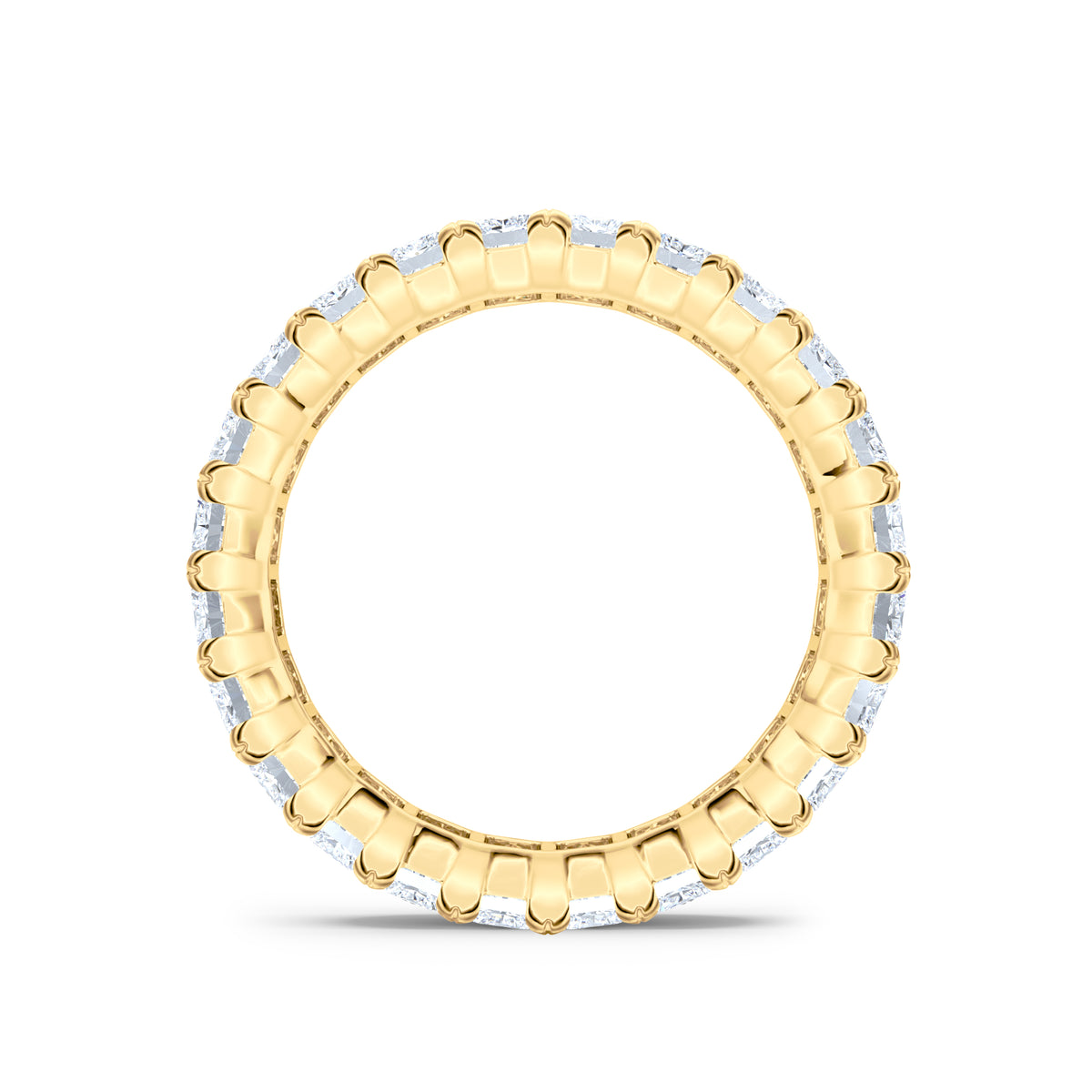Sempre Radiant Cut 3.00ct Lab Diamond Eternity Ring in 18K Yellow Gold
