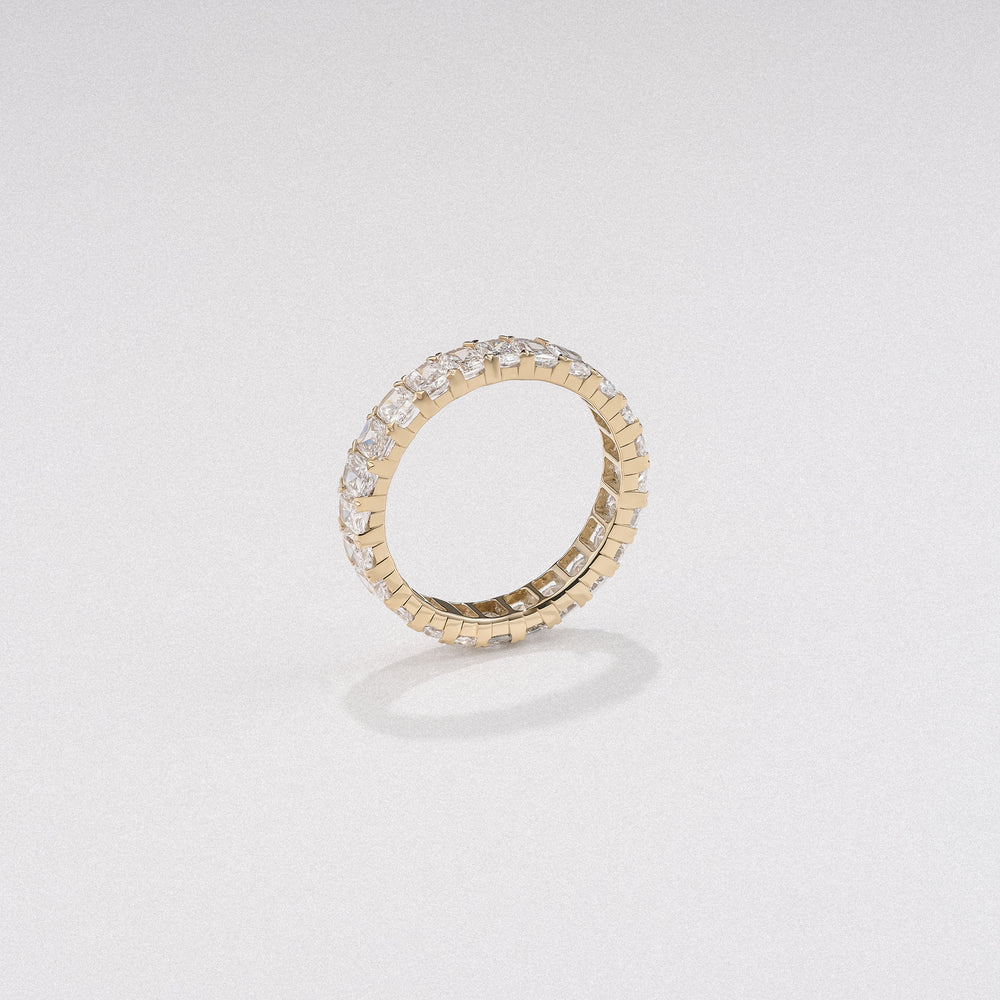 Sempre Radiant Cut 3.00ct Lab Diamond Eternity Ring in 18K Yellow Gold