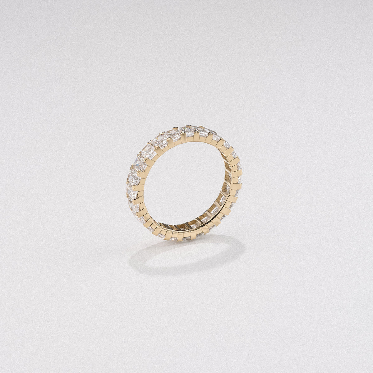 Sempre Radiant Cut 3.00ct Lab Diamond Eternity Ring in 18K Yellow Gold