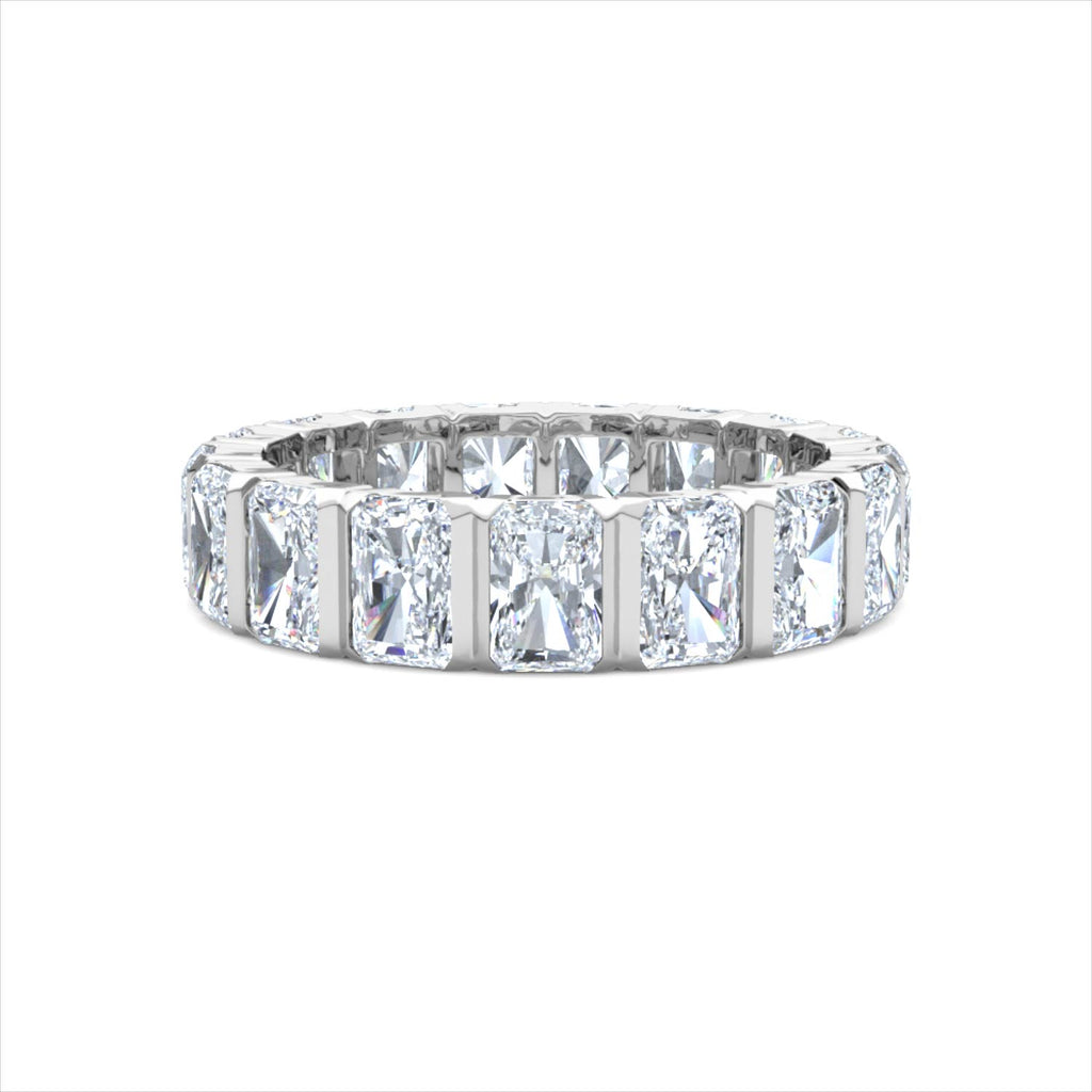 Sempre Bezel Radiant Cut 3.00ct Lab Diamond Eternity Ring in 18K White Gold