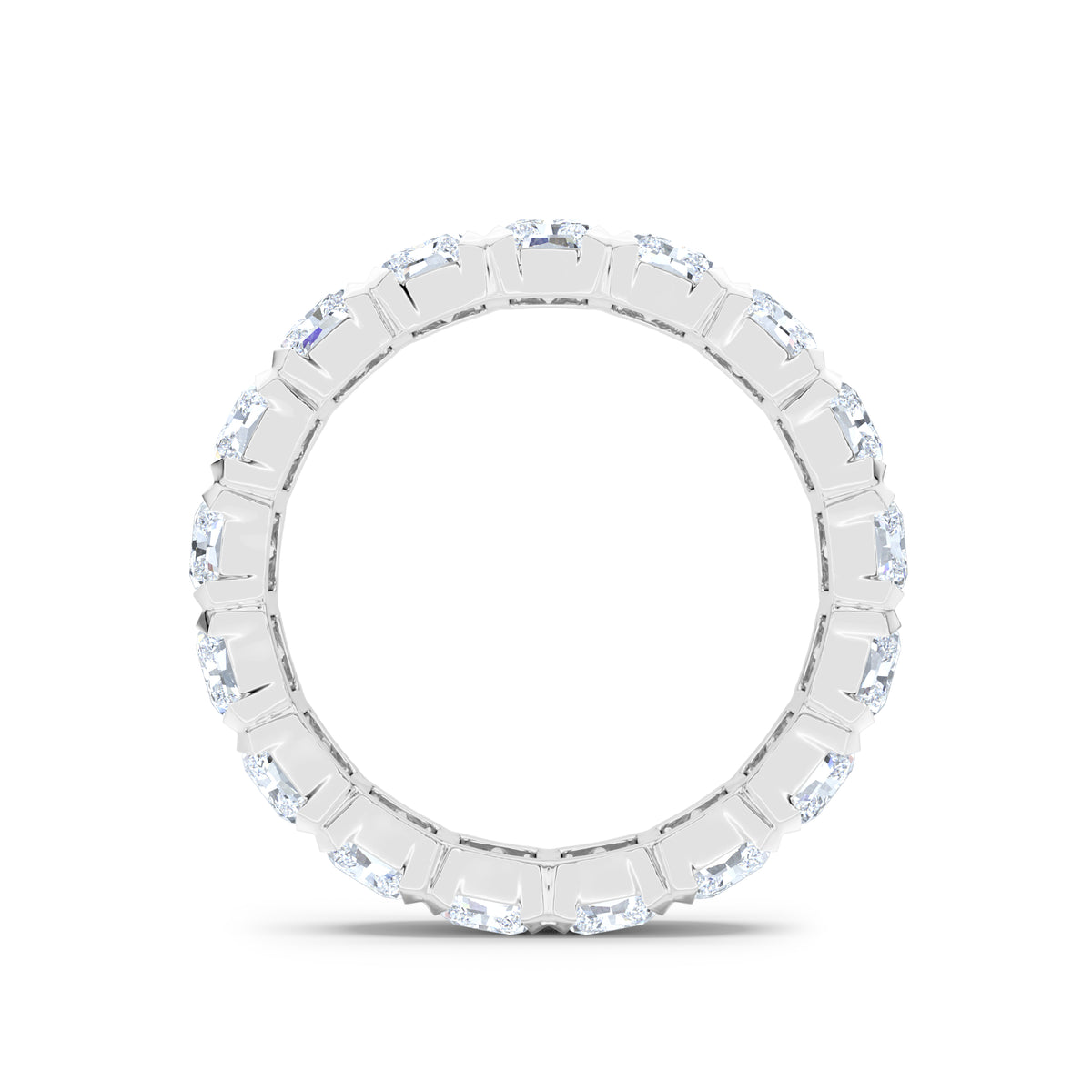 Sempre Bezel Radiant Cut 3.00ct Lab Diamond Eternity Ring in 18K White Gold