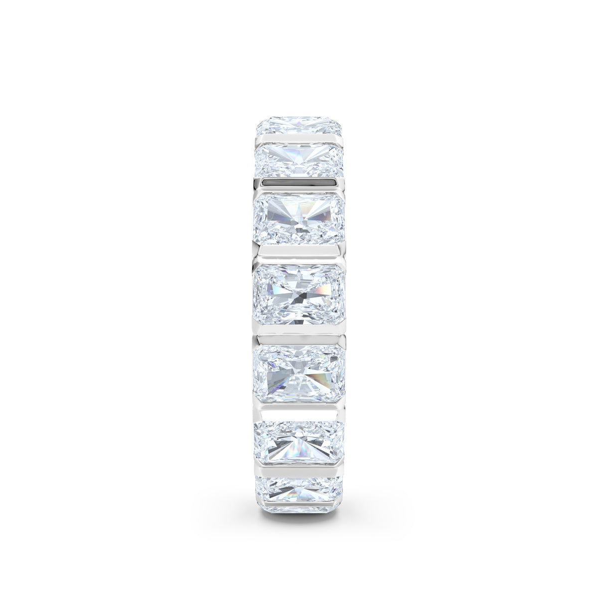 Sempre Bezel Radiant Cut 3.00ct Lab Diamond Eternity Ring in 18K White Gold