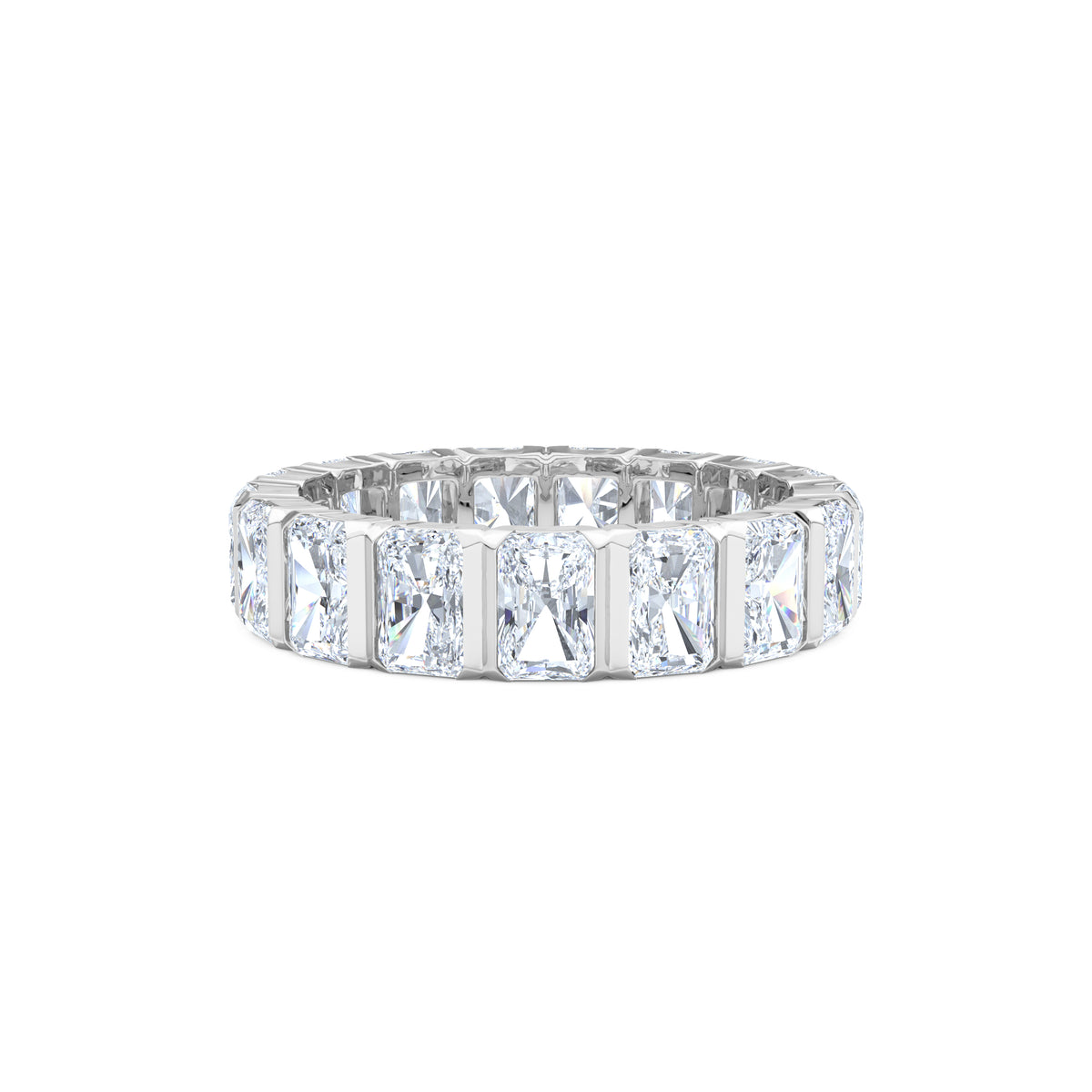 Sempre Bezel Radiant Cut 3.00ct Lab Diamond Eternity Ring in 18K White Gold