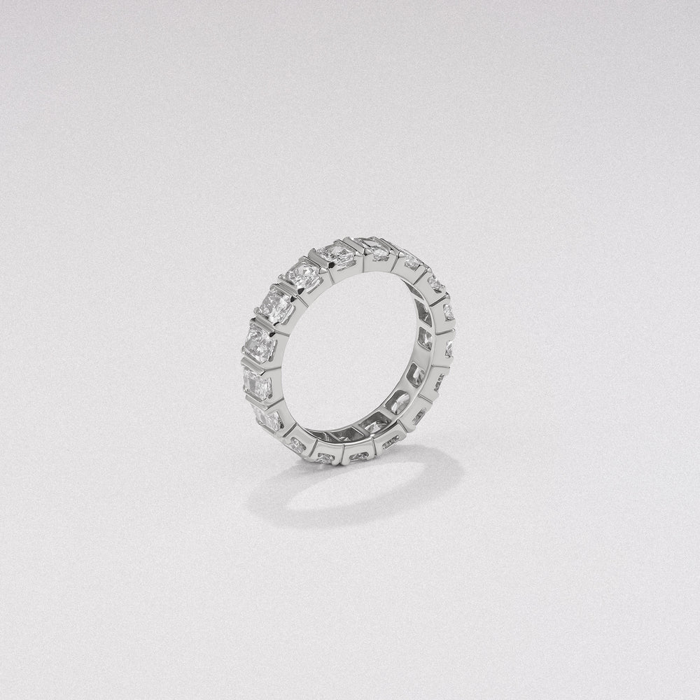 Sempre Bezel Radiant Cut 3.00ct Lab Diamond Eternity Ring in 18K White Gold