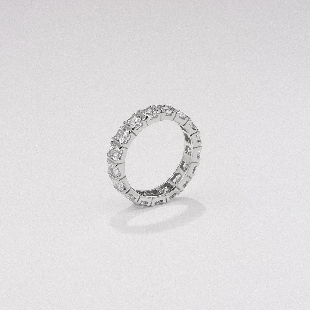 Sempre Bezel Radiant Cut 3.00ct Lab Diamond Eternity Ring in 18K White Gold