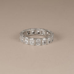 Sempre Bezel Radiant Cut 3.00ct Lab Diamond Eternity Ring in 18K White Gold