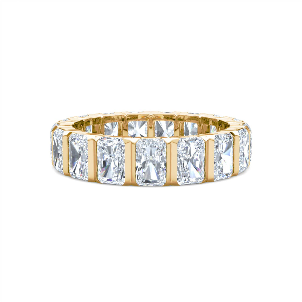 Sempre Bezel Radiant Cut 3.00ct Lab Diamond Eternity Ring in 18K Yellow Gold