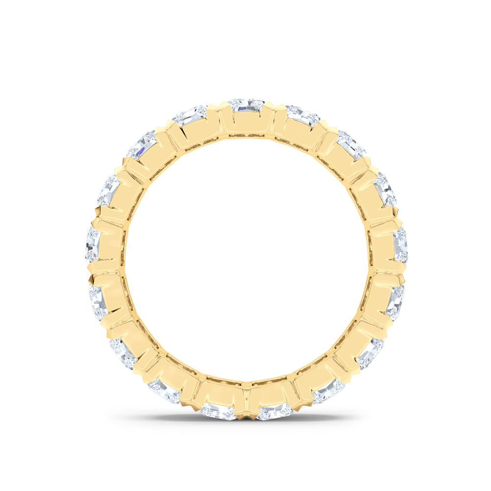 Sempre Bezel Radiant Cut 3.00ct Lab Diamond Eternity Ring in 18K Yellow Gold