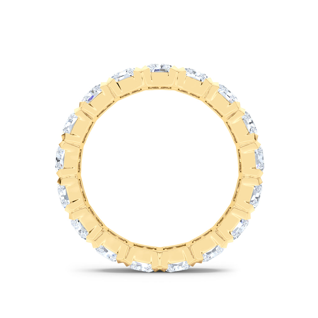 Sempre Bezel Radiant Cut 3.00ct Lab Diamond Eternity Ring in 18K Yellow Gold