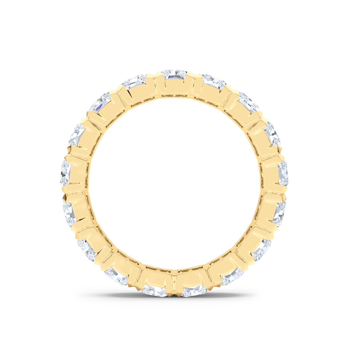 Sempre Bezel Radiant Cut 3.00ct Lab Diamond Eternity Ring in 18K Yellow Gold