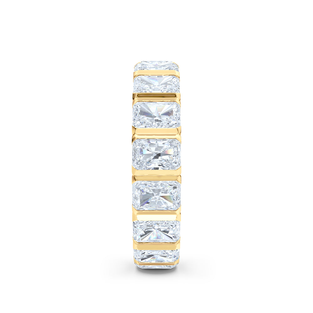 Sempre Bezel Radiant Cut 3.00ct Lab Diamond Eternity Ring in 18K Yellow Gold