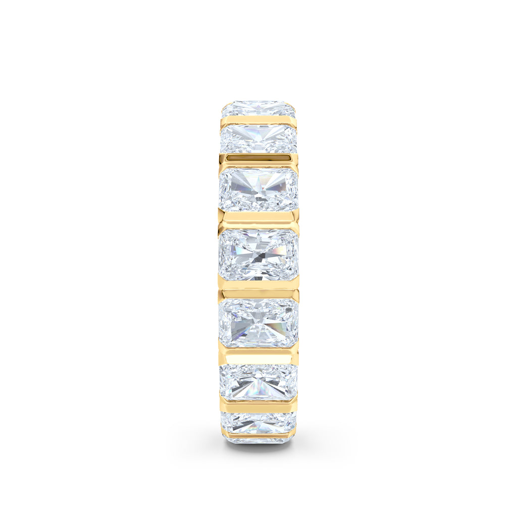 Sempre Bezel Radiant Cut 3.00ct Lab Diamond Eternity Ring in 18K Yellow Gold
