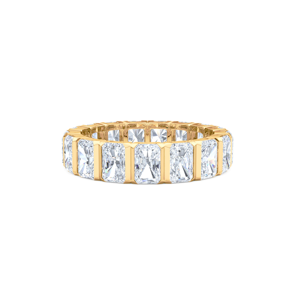 Sempre Bezel Radiant Cut 3.00ct Lab Diamond Eternity Ring in 18K Yellow Gold