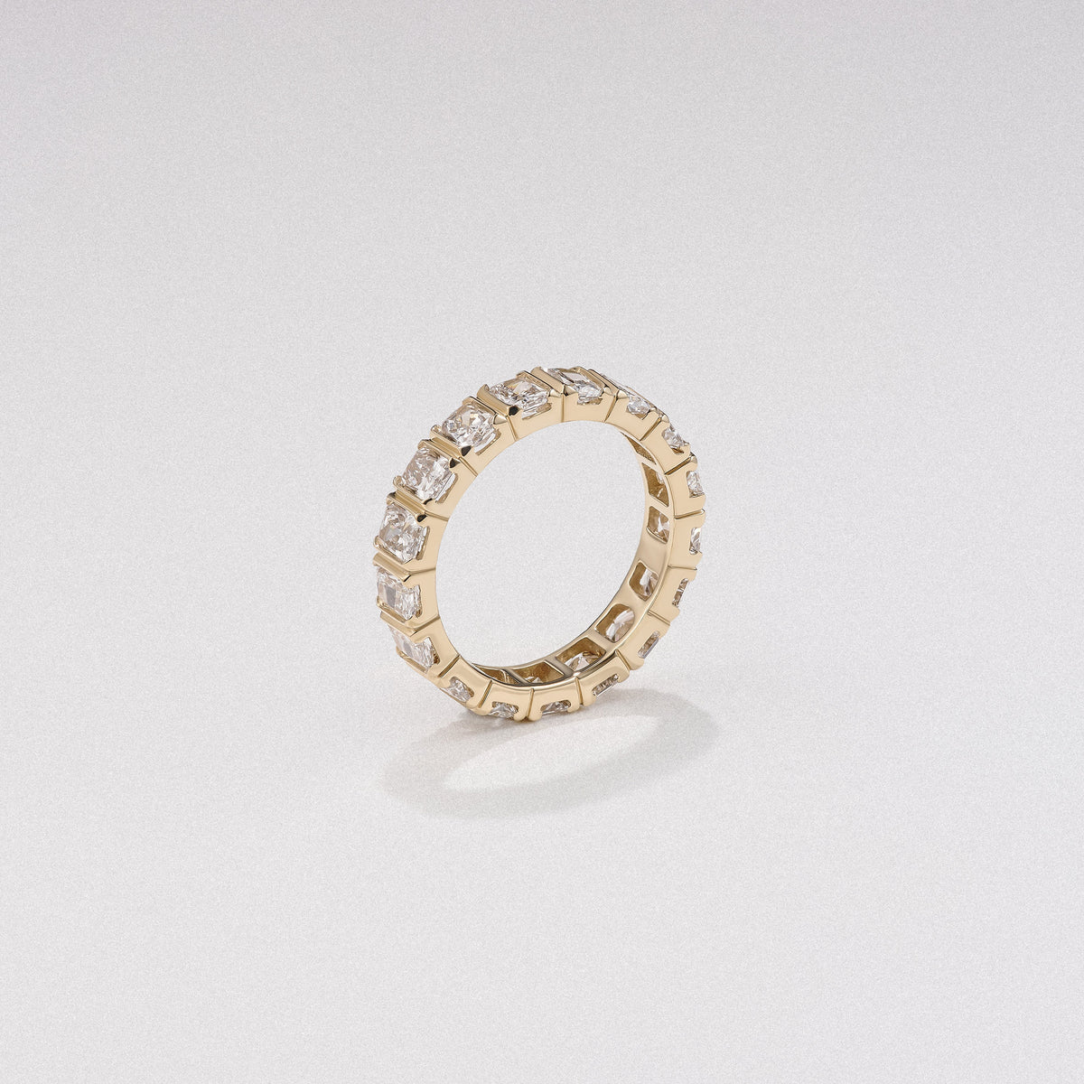 Sempre Bezel Radiant Cut 3.00ct Lab Diamond Eternity Ring in 18K Yellow Gold