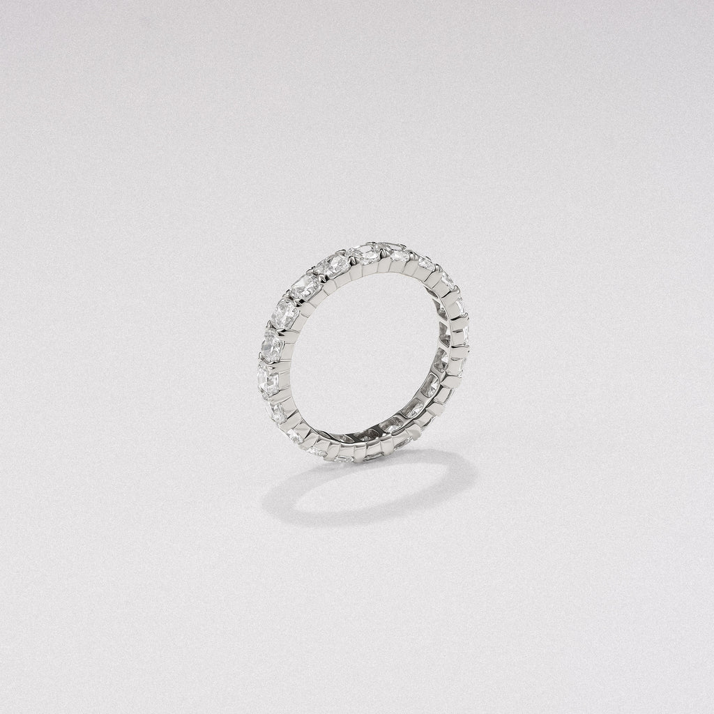 Sempre Cusion Cut 3.00ct Lab Diamond Eternity Ring in 18K White Gold