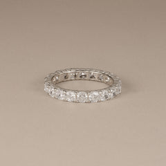 Sempre Cusion Cut 3.00ct Lab Diamond Eternity Ring in 18K White Gold