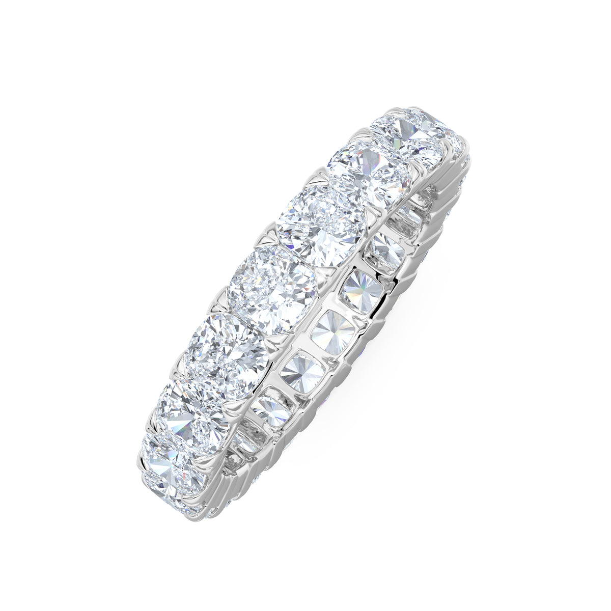 Sempre Cusion Cut 3.00ct Lab Diamond Eternity Ring in 18K White Gold