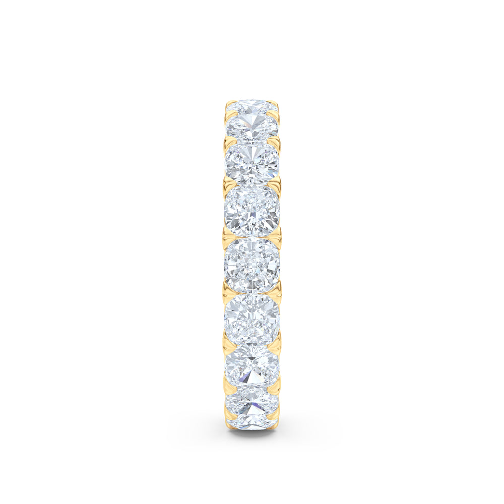 Sempre Cusion Cut 3.00ct Lab Diamond Eternity Ring in 18K Yellow Gold