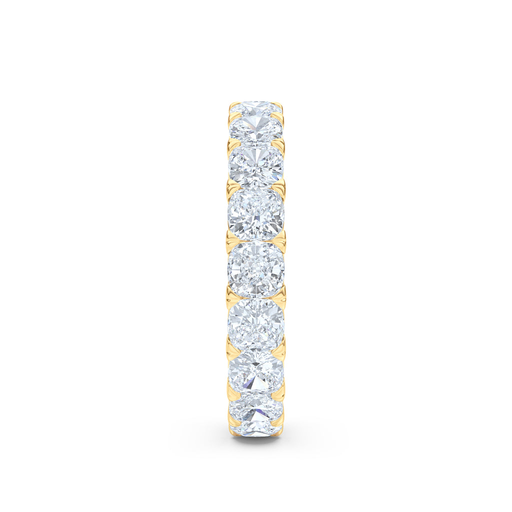 Sempre Cusion Cut 3.00ct Lab Diamond Eternity Ring in 18K Yellow Gold