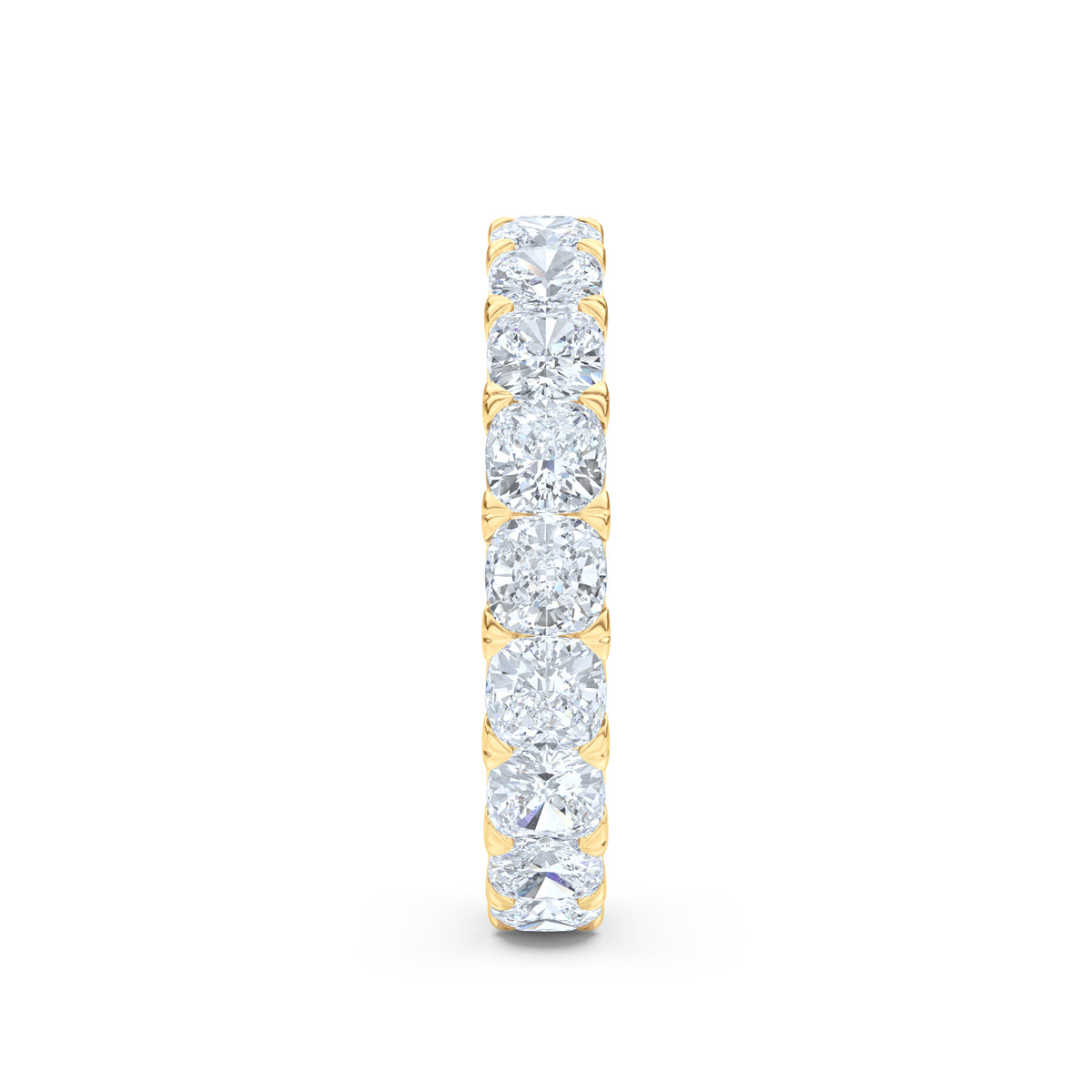 Sempre Cusion Cut 3.00ct Lab Diamond Eternity Ring in 18K Yellow Gold