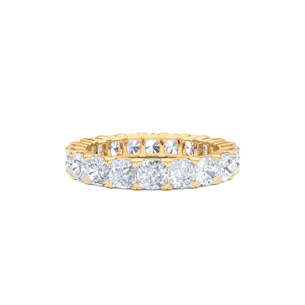 Sempre Cusion Cut 3.00ct Lab Diamond Eternity Ring in 18K Yellow Gold