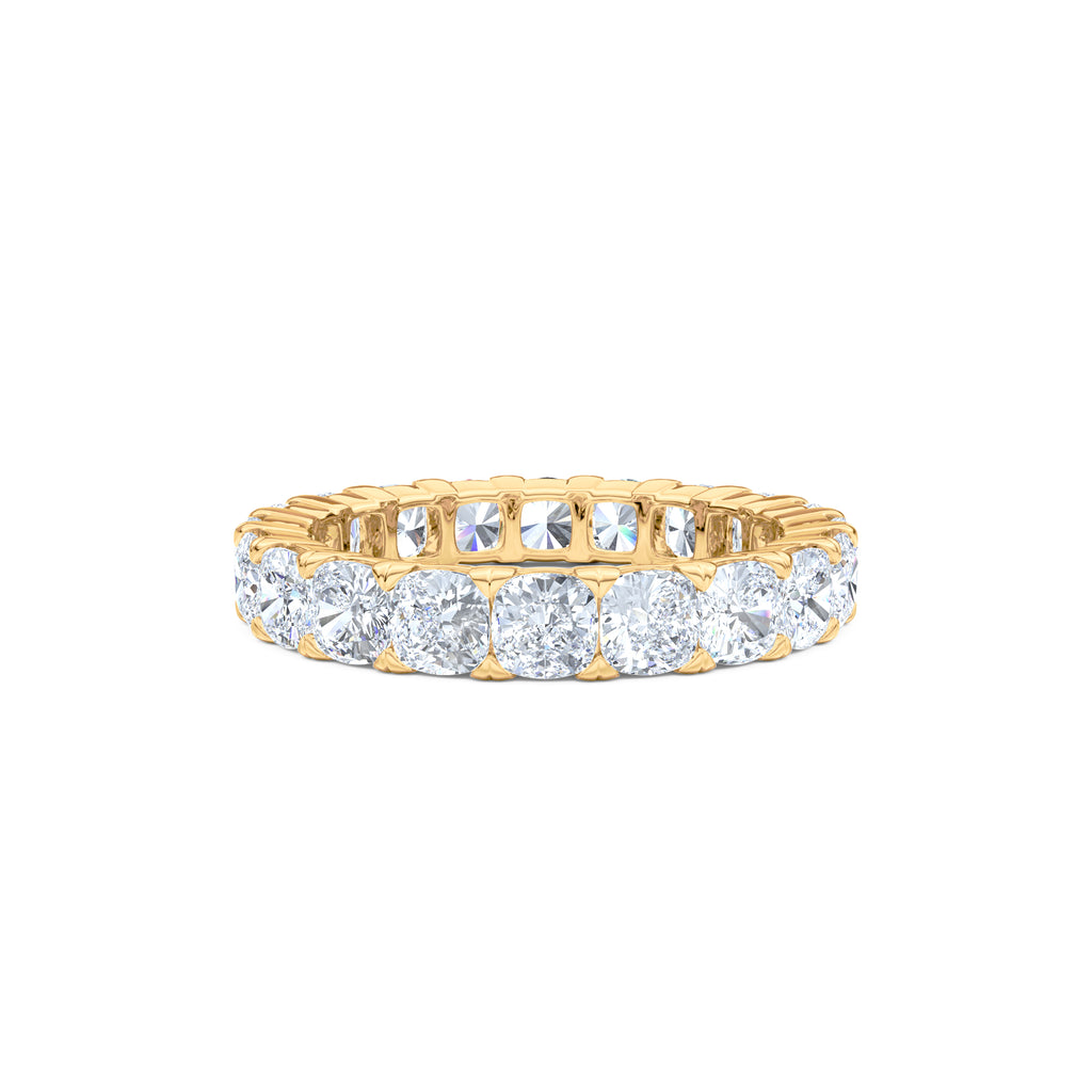 Sempre Cusion Cut 3.00ct Lab Diamond Eternity Ring in 18K Yellow Gold