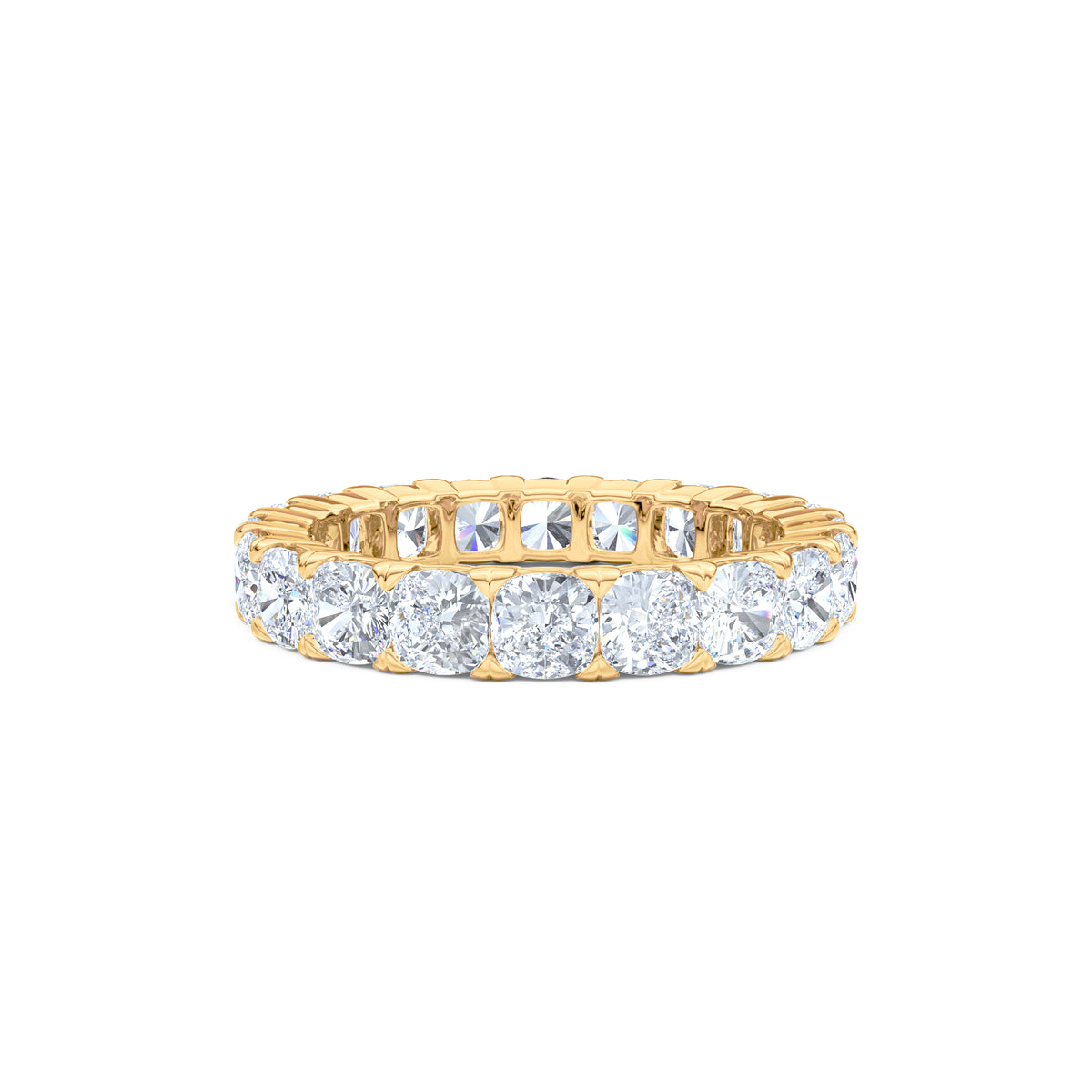 Sempre Cusion Cut 3.00ct Lab Diamond Eternity Ring in 18K Yellow Gold