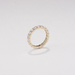 Sempre Cusion Cut 3.00ct Lab Diamond Eternity Ring in 18K Yellow Gold