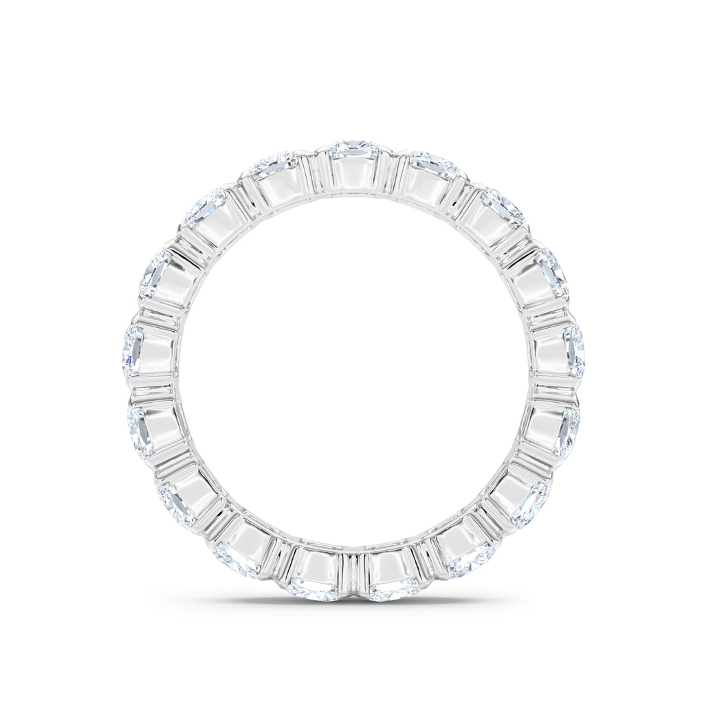Sempre Bezel Cusion Cut 3.00ct Lab Diamond Eternity Ring in 18K White Gold