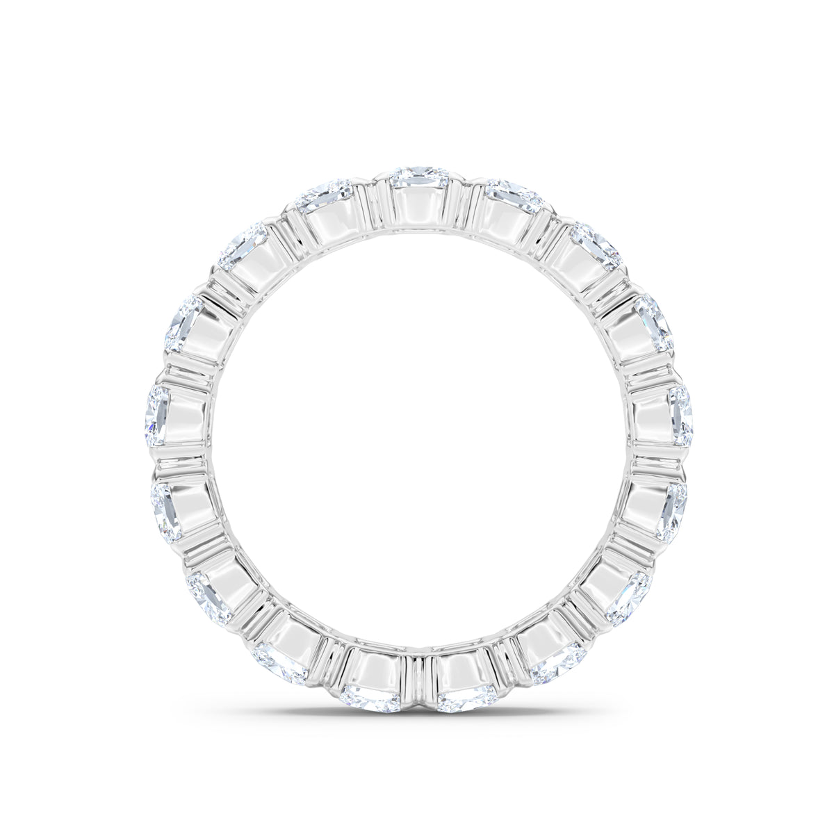 Sempre Bezel Cusion Cut 3.00ct Lab Diamond Eternity Ring in 18K White Gold