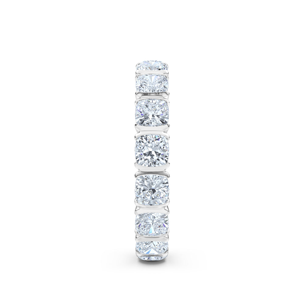 Sempre Bezel Cusion Cut 3.00ct Lab Diamond Eternity Ring in 18K White Gold