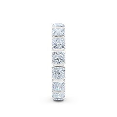 Sempre Bezel Cusion Cut 3.00ct Lab Diamond Eternity Ring in 18K White Gold