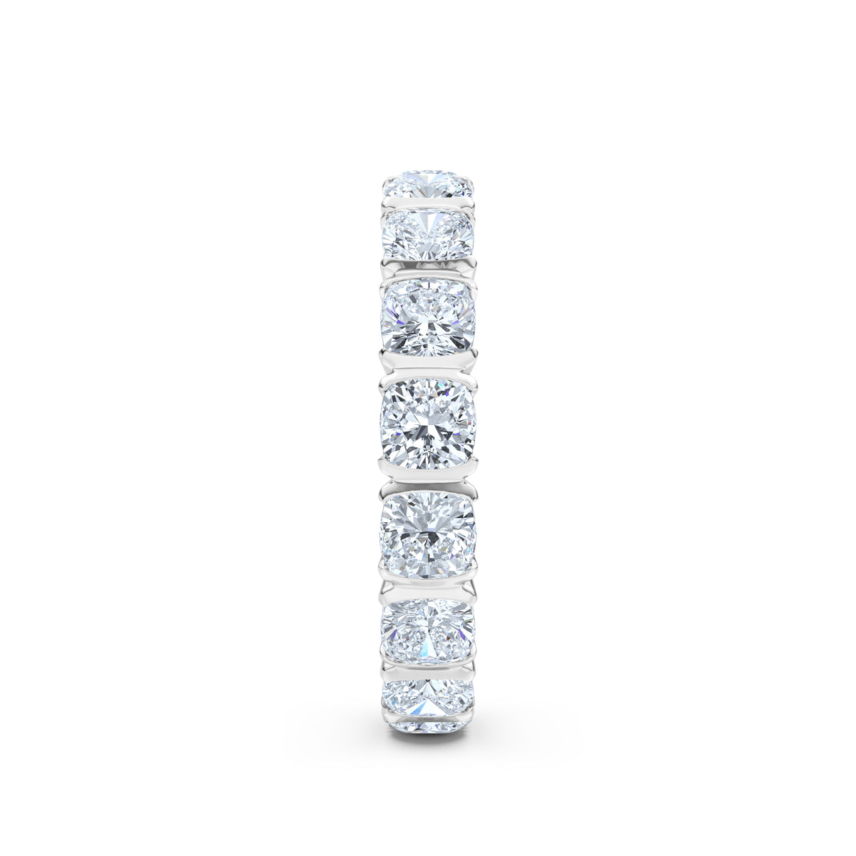 Sempre Bezel Cusion Cut 3.00ct Lab Diamond Eternity Ring in 18K White Gold