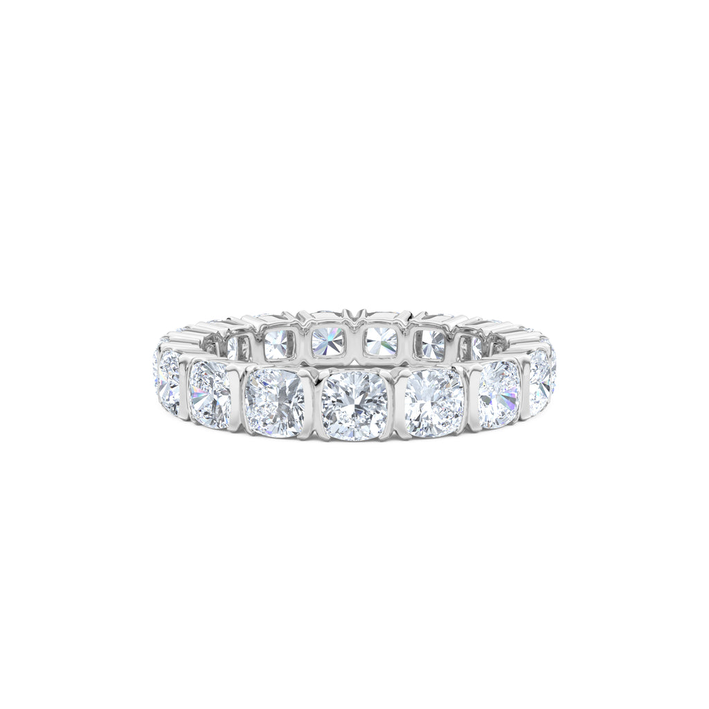 Sempre Bezel Cusion Cut 3.00ct Lab Diamond Eternity Ring in Platinum
