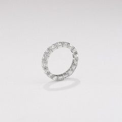 Sempre Bezel Cusion Cut 3.00ct Lab Diamond Eternity Ring in 18K White Gold